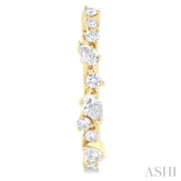 3/4 ctw Round & Pear Diamond Cut Scatter Fashion Hoop Earrings in 14K Yellow Gold